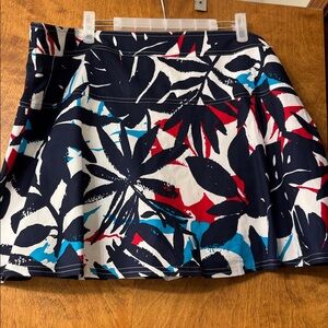 Chaps Sport Black and Blue Patterned Skirt
